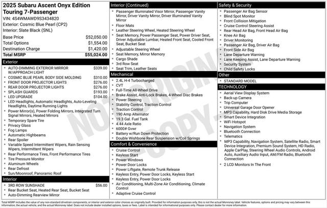 2025 Subaru Ascent Onyx Edition Limited 7-Passenger for sale in Tacoma, WA