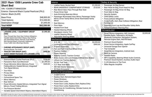 2021 Ram 1500 Laramie Crew Cab 4x4 57 Box