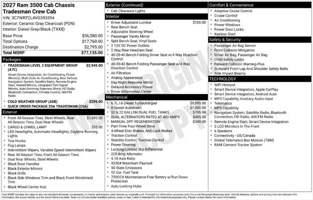 2027 Ram 3500 Chassis Cab Tradesman