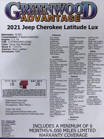 2021 Jeep Cherokee Latitude Lux