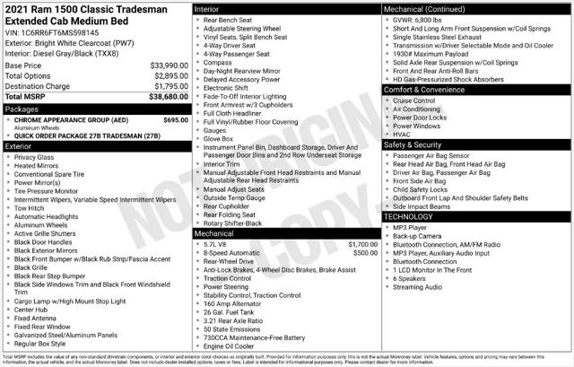 2021 Ram 1500 Tradesman Quad Cab 4x2 64 Box