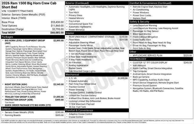 2026 Ram 1500 Big Horn Crew Cab 4x4 57 Box