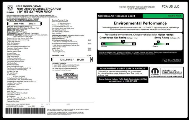 2023 Ram ProMaster Cargo Van High Roof 159 WB EXT