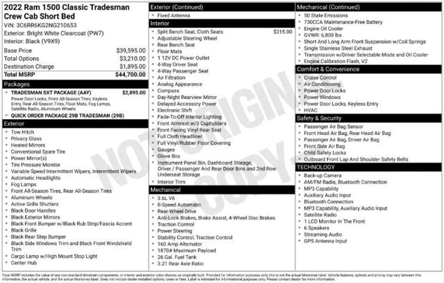 2022 Ram 1500 Classic Tradesman Crew Cab 4x2 57 Box