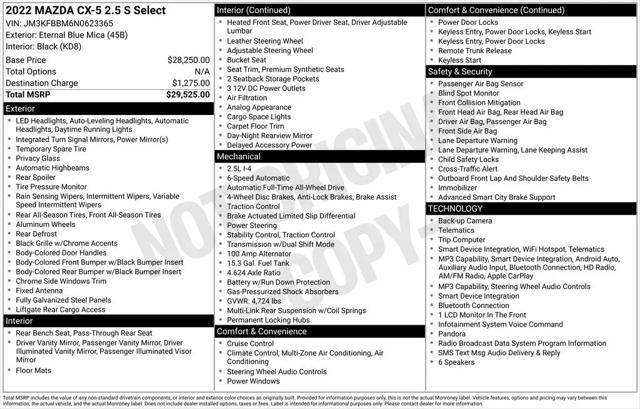 2022 Mazda CX-5 2.5 S Select Package