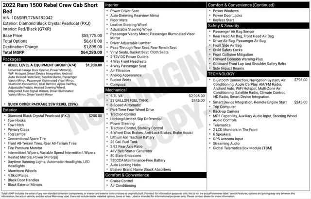 2022 Ram 1500 Rebel Crew Cab 4x4 57 Box
