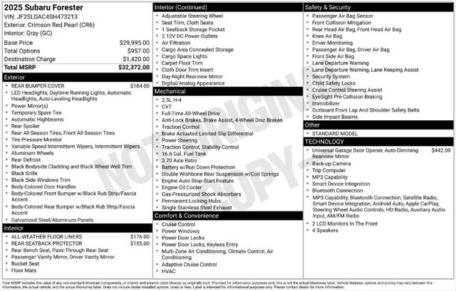 2025 Subaru Forester Base
