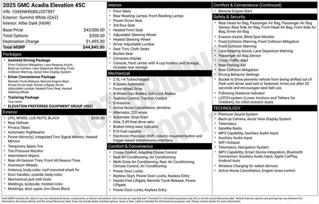 2025 GMC Acadia FWD Elevation for sale in McKinney, TX