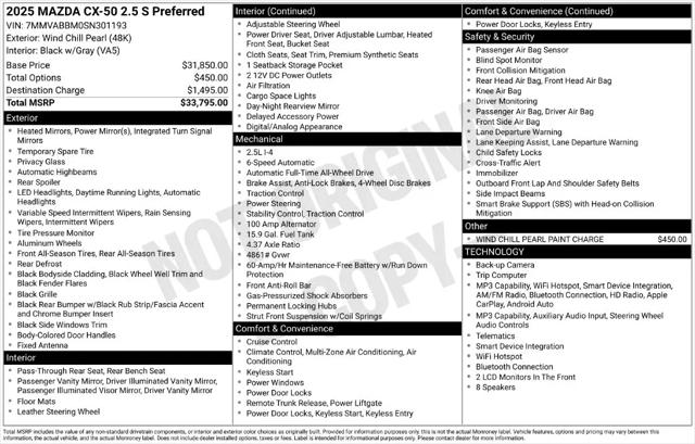 2025 Mazda CX-50 2.5 S Preferred Package