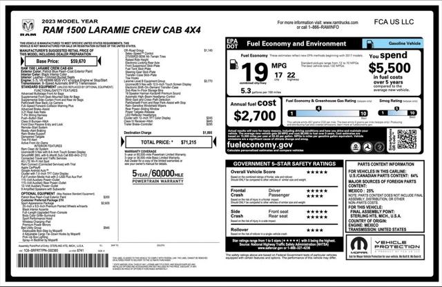 2023 Ram 1500 Laramie Crew Cab 4x4 64 Box