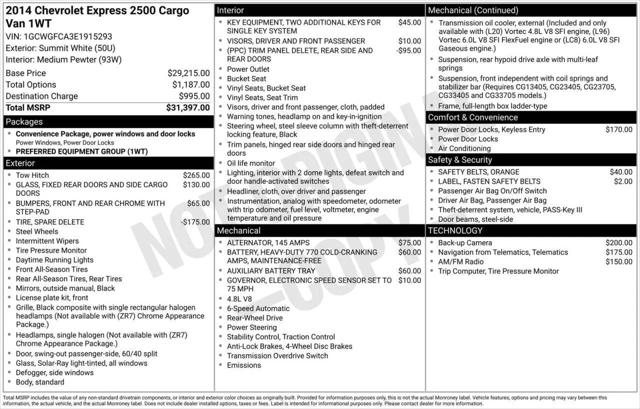 2014 Chevrolet Express Work Van