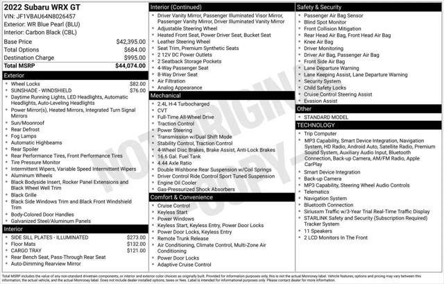 2022 Subaru WRX GT for sale in Greensboro, NC