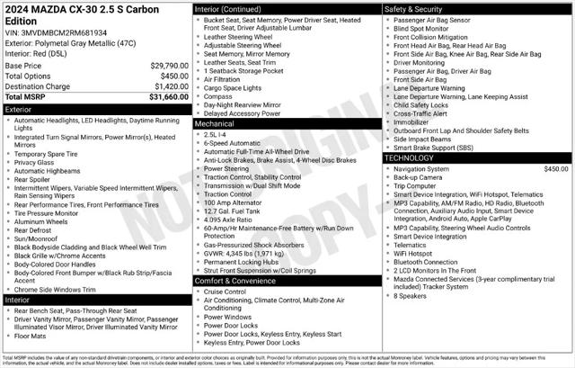 2024 Mazda CX-30 2.5 S Carbon Edition