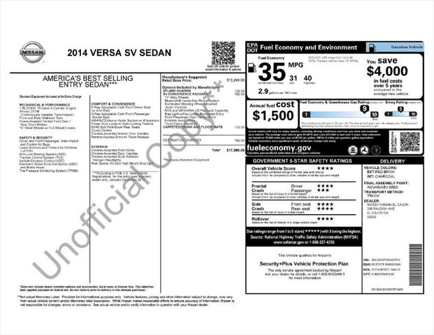 2014 Nissan Versa 1.6 SV