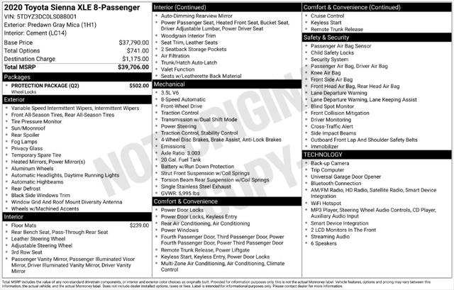2020 Toyota Sienna XLE