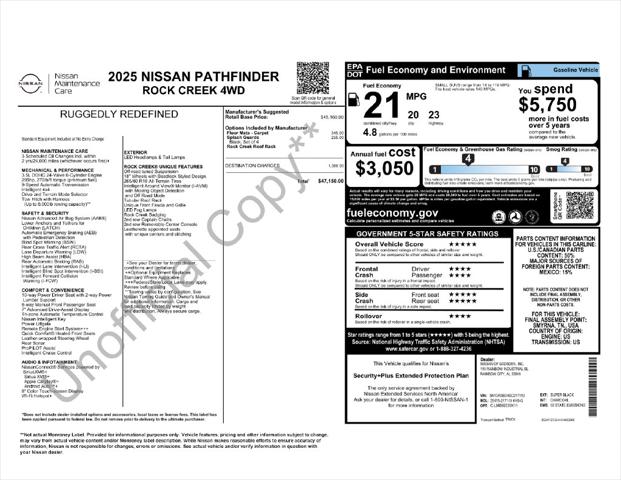 Used 2025 Nissan Pathfinder Rock Creek 4WD For Sale in Muscle Shoals, AL