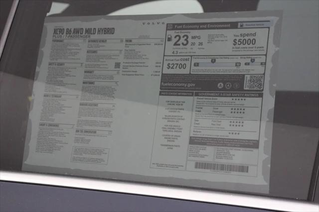 2026 Volvo XC90 Plus, B6 AWD Gas mild hybrid, Gasoline, Bright, 7 Seats