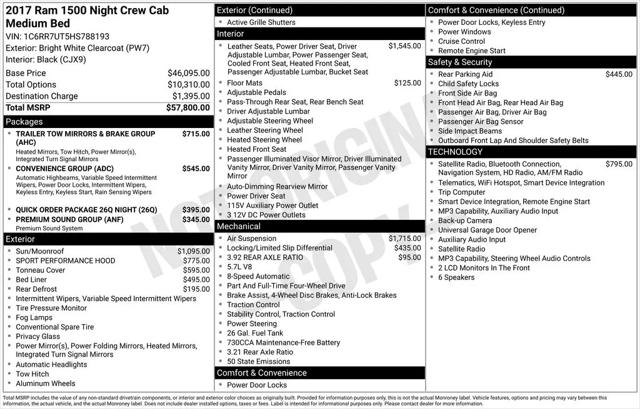 2017 Ram 1500 Night Crew Cab 4x4 64 Box