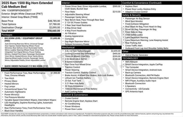 2025 Ram 1500 Big Horn Crew Cab 4x4 64 Box