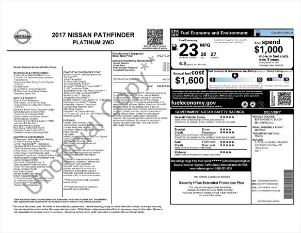 2017 Nissan Pathfinder Platinum