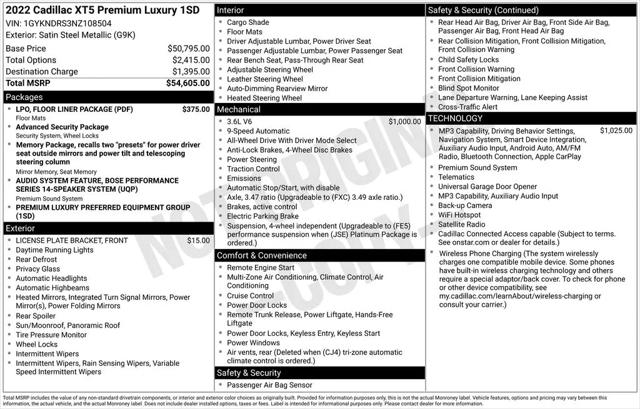 2022 Cadillac XT5 AWD Premium Luxury for sale in Fargo, ND