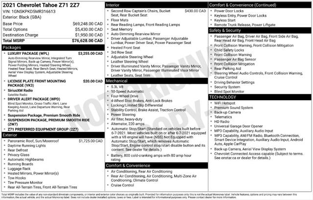 Used 2021 Chevrolet Tahoe Z71 For Sale in Muscle Shoals, AL