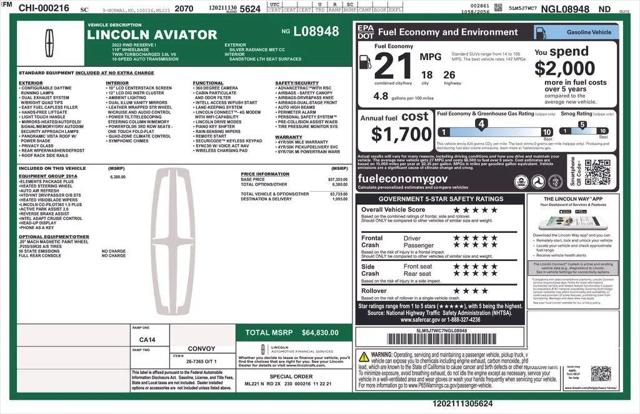 2022 Lincoln Aviator Reserve for sale in Washington, PA