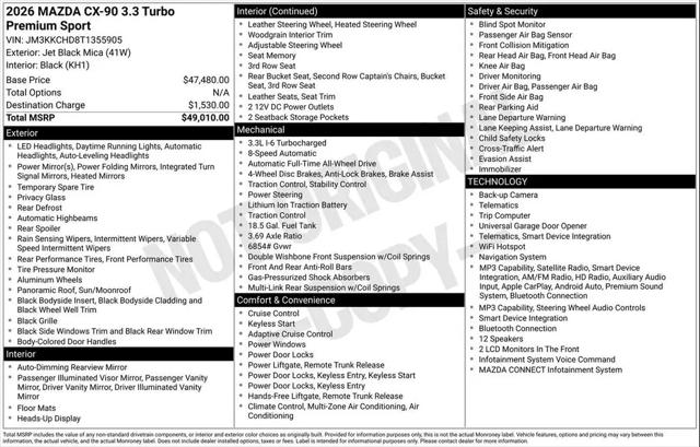2026 Mazda X-90 3.3 Turbo Premium Sport for sale in Huntsville, AL
