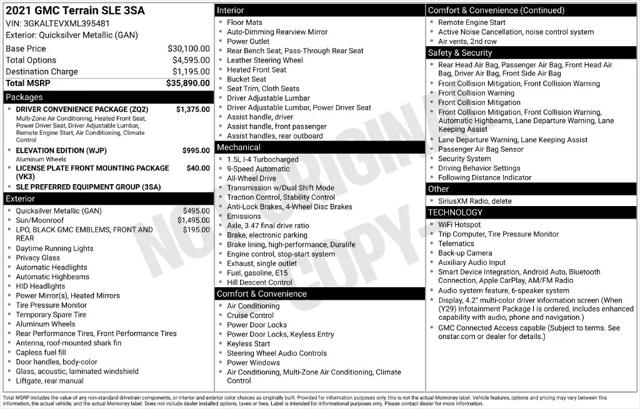 2021 GMC Terrain AWD SLE