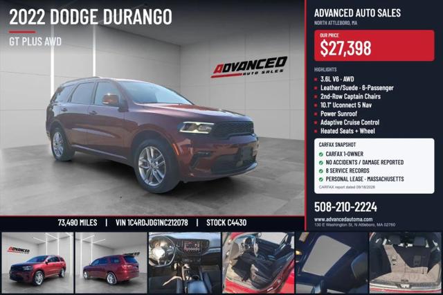 2022 Dodge Durango GT Plus AWD for sale in North Attleboro, MA