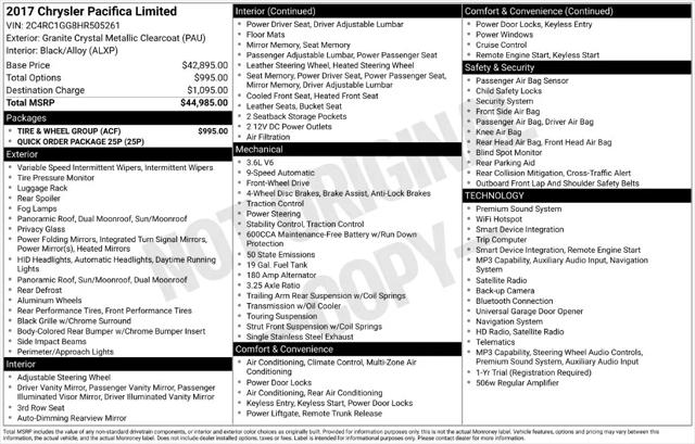 2017 Chrysler Pacifica Limited