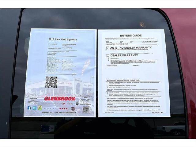 2018 Ram 1500 Big Horn Quad Cab 4x4 64 Box