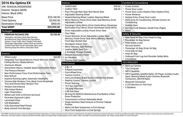 2016 Kia Optima EX 2016 Kia Optima EX