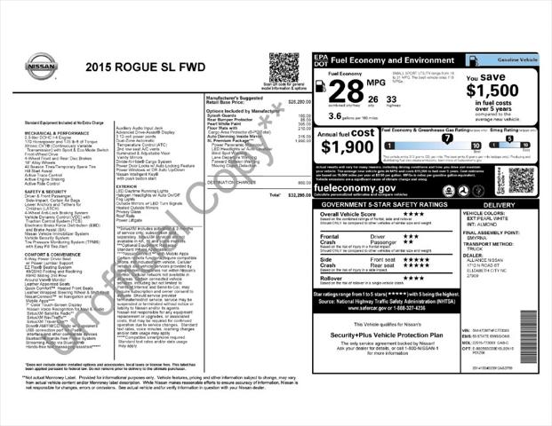 2015 Nissan Rogue SL 2015 Nissan Rogue SL