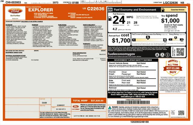 Used 2020 Ford Explorer XLT For Sale in Muscle Shoals, AL