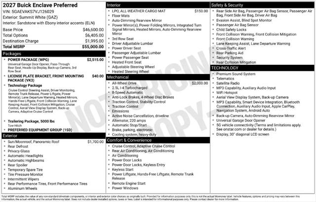2027 Buick Enclave Preferred for sale in White Plains, NY