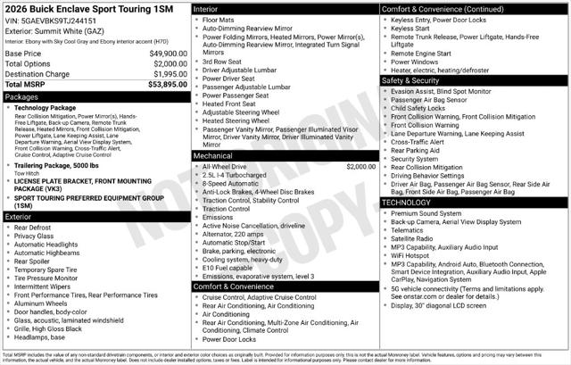 2026 Buick Enclave Sport Touring FWD for sale in Jasper, AL