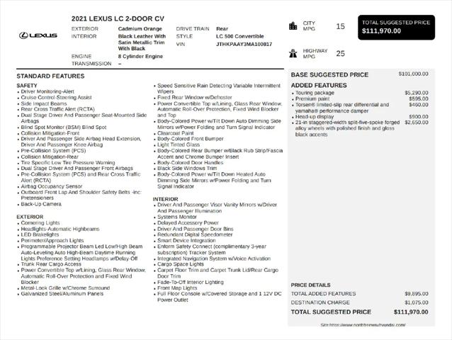 2021 Lexus LC 500 LC 500