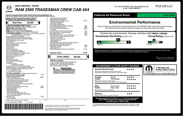 2022 Ram 2500 Tradesman Crew Cab 4x4 64 Box for sale in BAYTOWN, TX