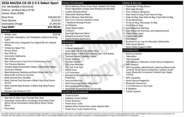 2026 Mazda CX-30 2.5 S Select Sport