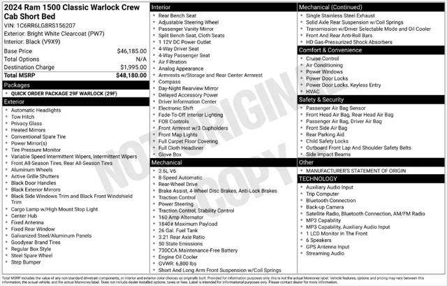 2024 Ram 1500 Classic Warlock Crew Cab 4x2 57 Box