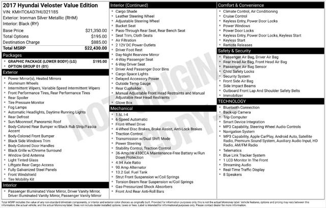 2017 Hyundai Veloster Value Edition