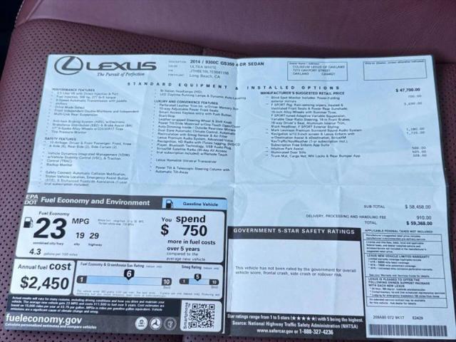 2014 Lexus GS 350 350