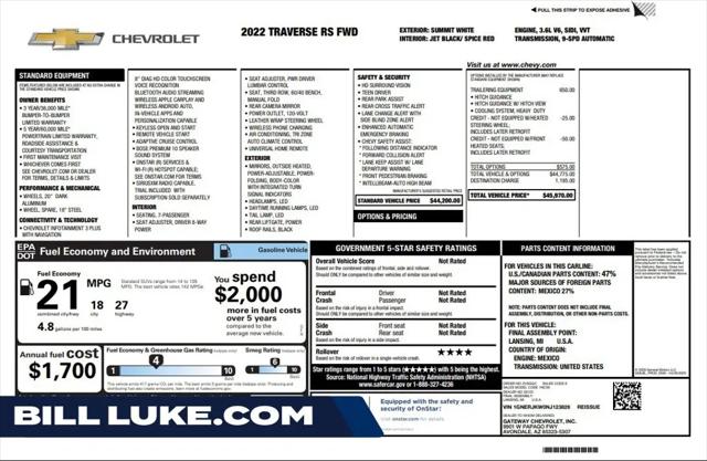 2022 Chevrolet Traverse FWD RS for sale in Phoenix, AZ