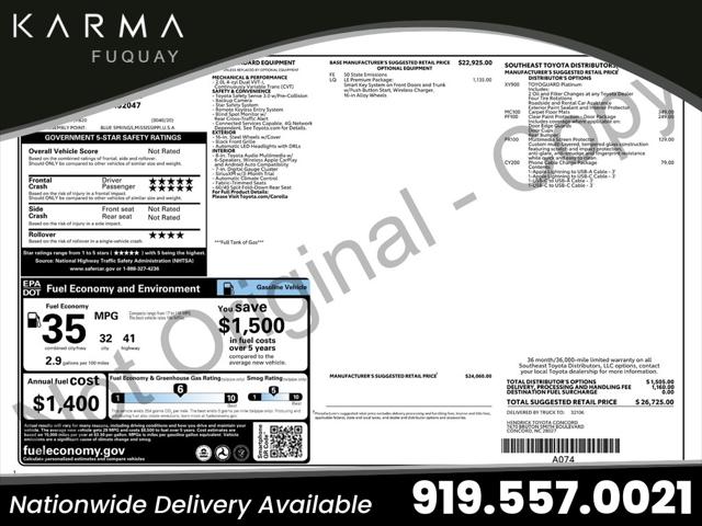 2026 Toyota Corolla LE for sale in Fuquay-Varina, NC