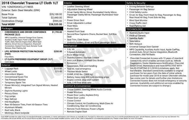 2018 Chevrolet Traverse 1LT 2018 Chevrolet Traverse 1LT