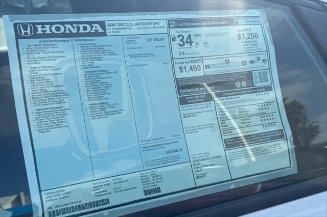 2026 Honda Civic Sport