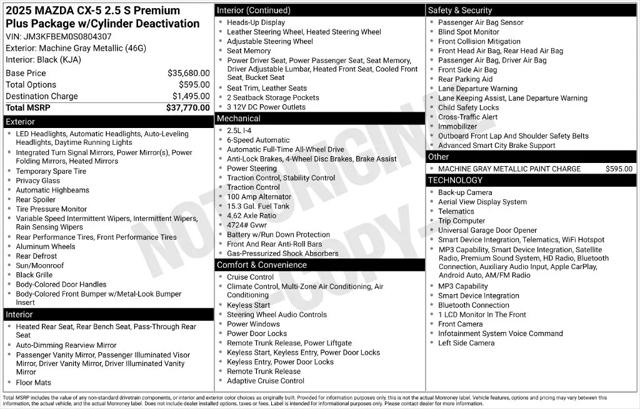 2025 Mazda CX-5 2.5 S Premium Plus