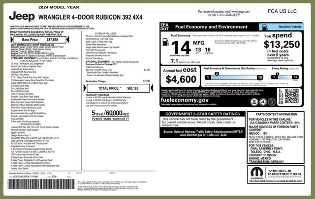 2024 Jeep Wrangler 4-Door Rubicon 392 4x4 for sale in Lancaster, CA