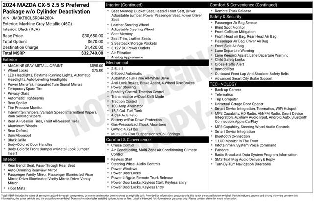 2024 Mazda CX-5 2.5 S Preferred for sale in Somerset, MA